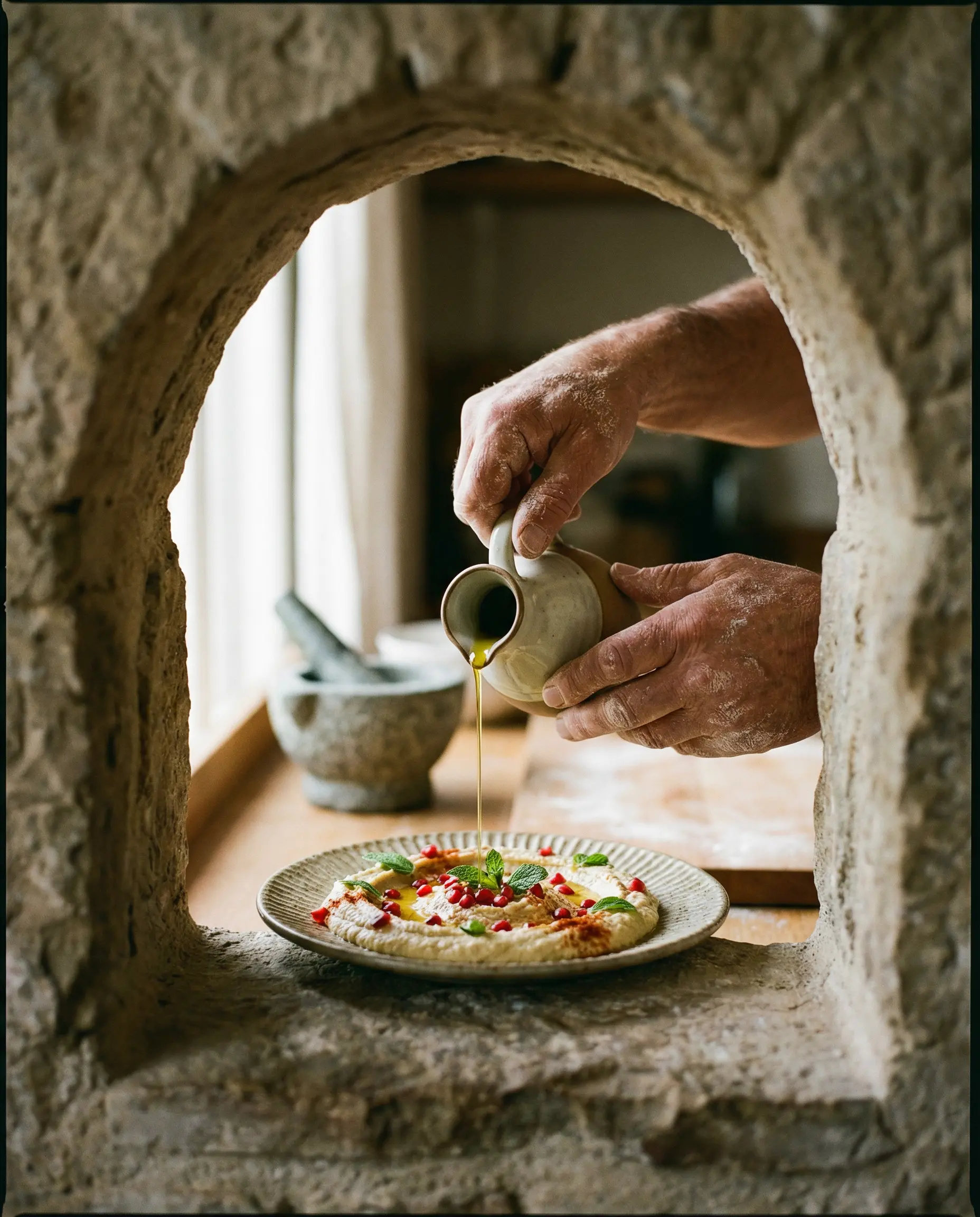 Préparation artisanale du houmous