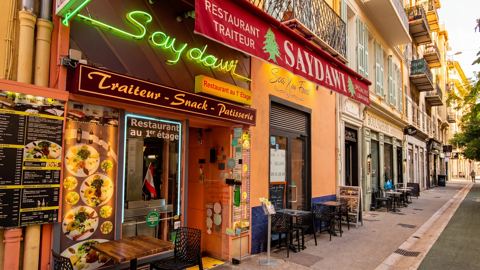 Salle du restaurant libanais Saydawi, rue Pastorelli à Nice