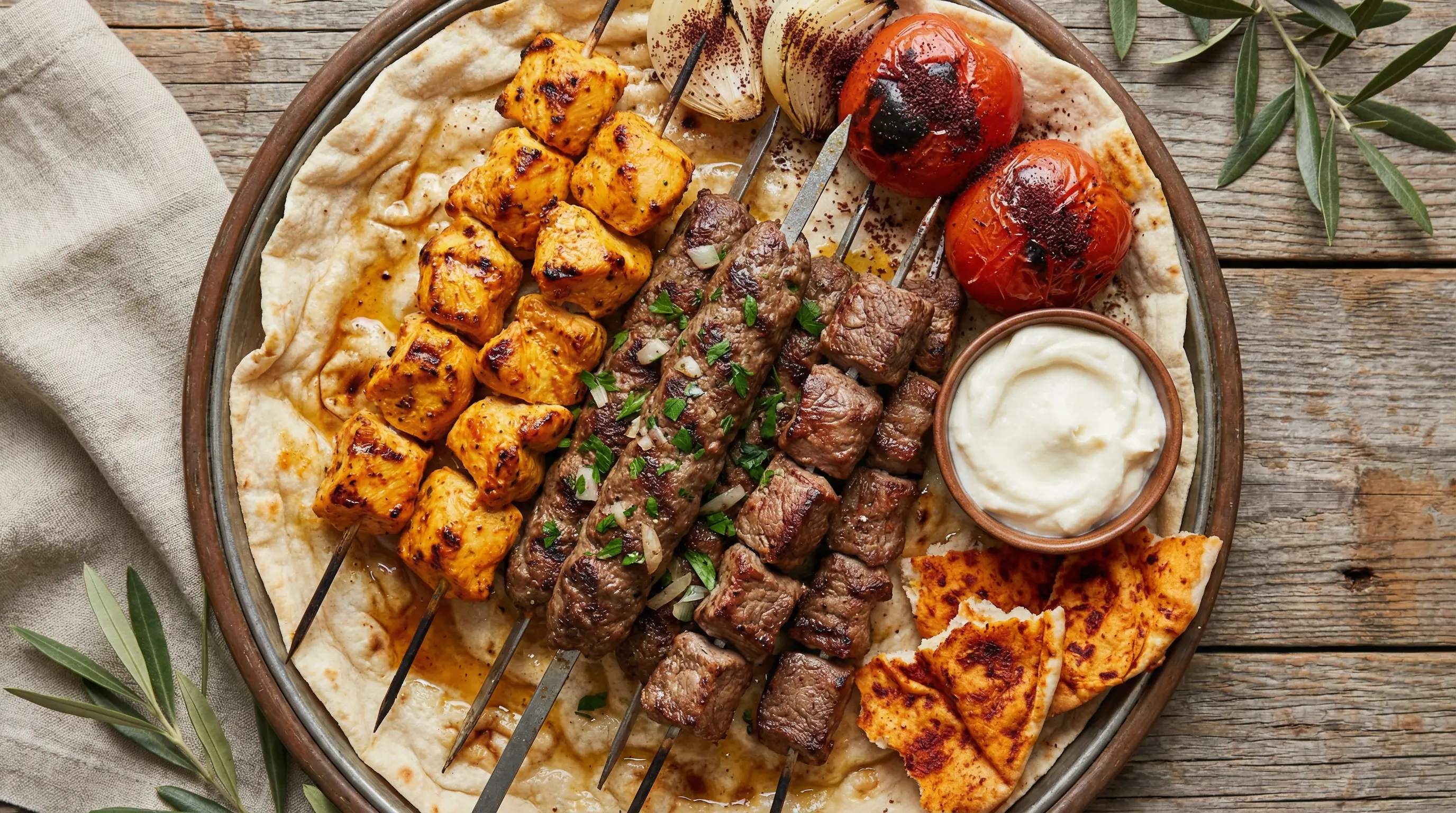 Brochettes et viandes grillées libanaises